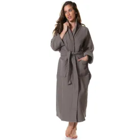 100% Cotton Bathrobe | Waffle Unisex | Ultra Soft | Absorbent | Durable | Extra Large | Charcoal