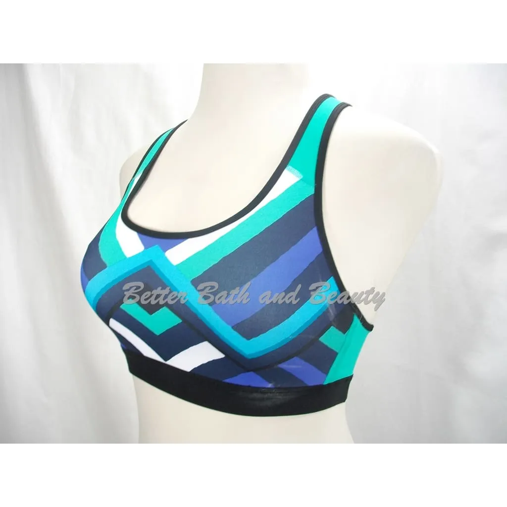 Champion C9 N9649 Power Core Wire Free Sports Bra MEDIUM Breezy Green Geometric Print NWT