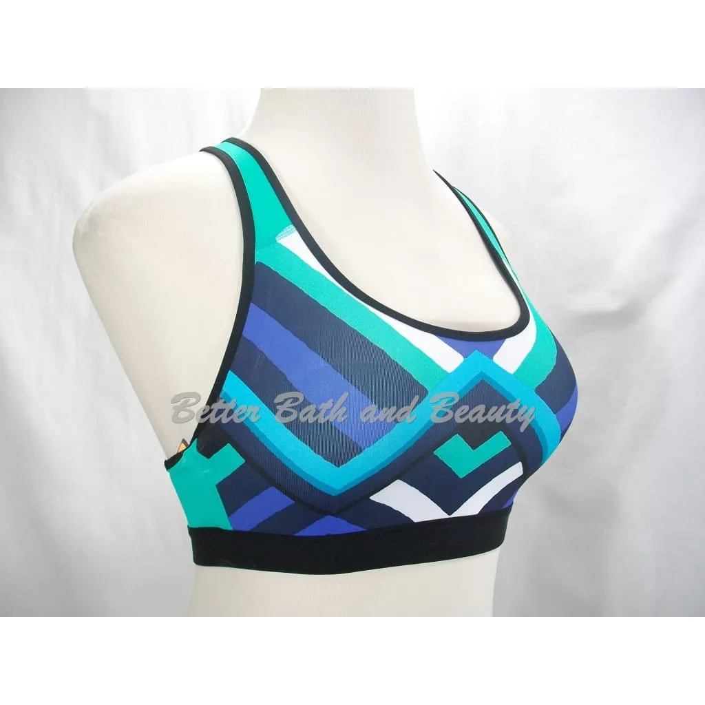 Champion C9 N9649 Power Core Wire Free Sports Bra MEDIUM Breezy Green Geometric Print NWT