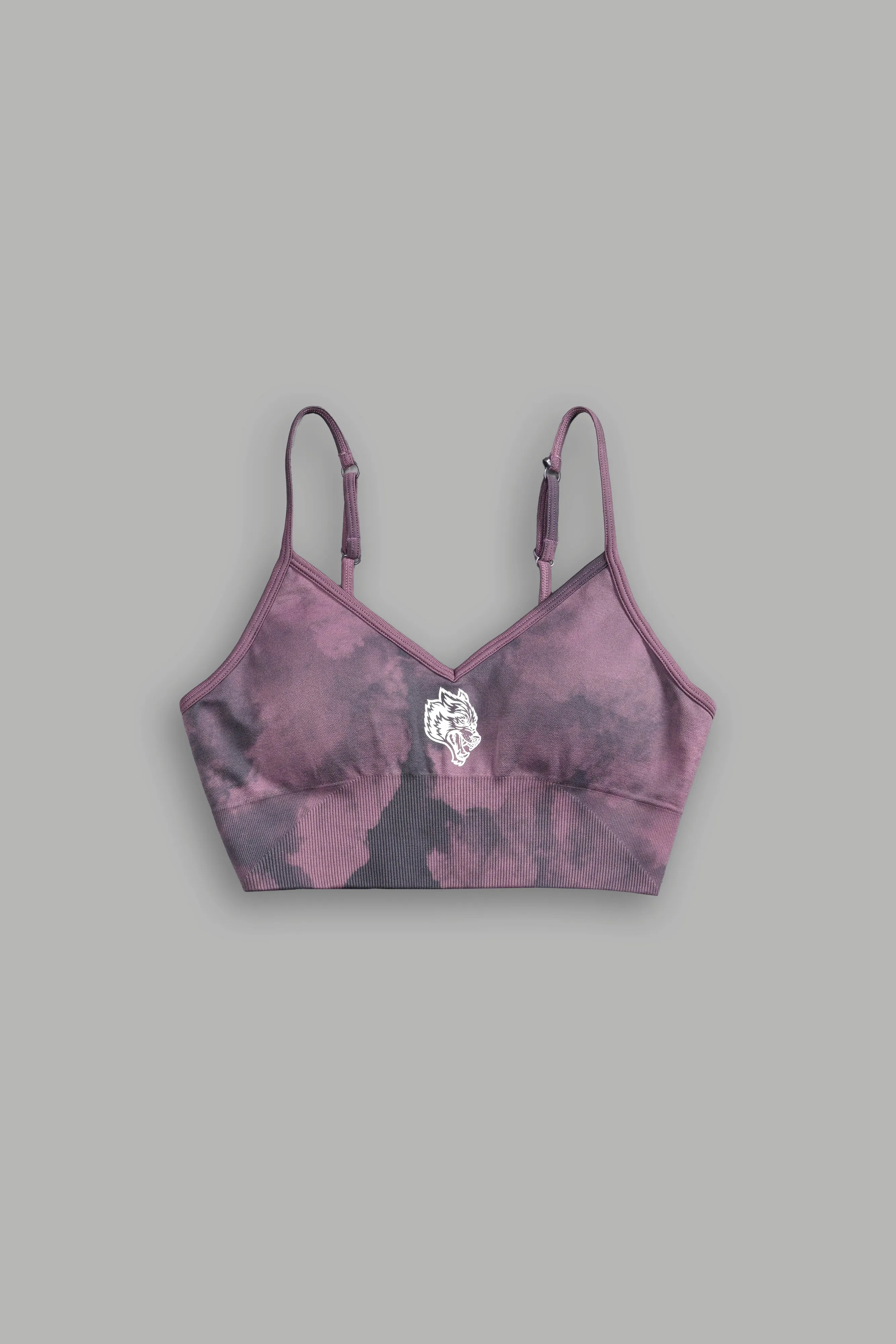 Conquer "Everson Seamless" Sports Bra in Cipher Purple Big Ghost Cloud