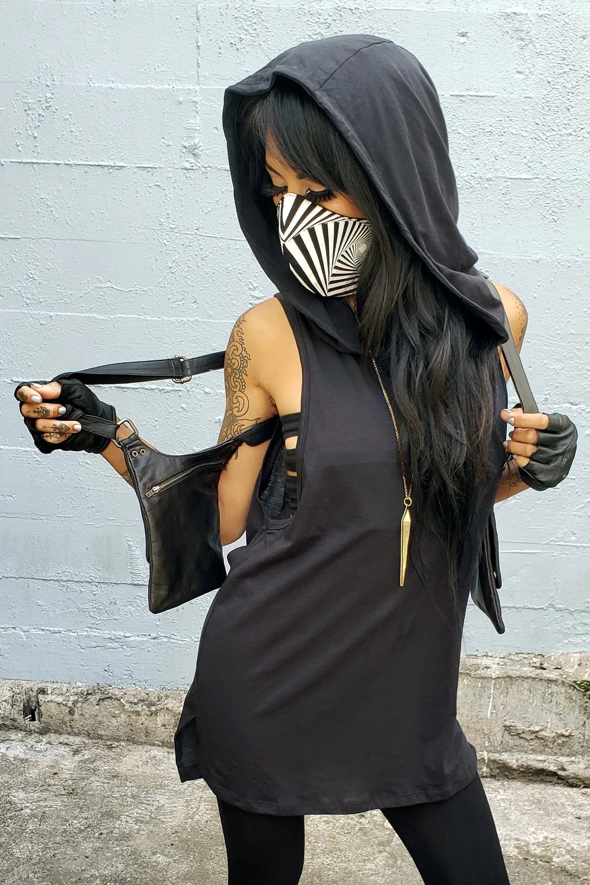 Five and Diamond Hooded Tank