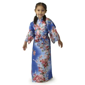 Girl's Kids Yukata Robe Japanese Kimono for summer - Dolls in Color Gradation Blue