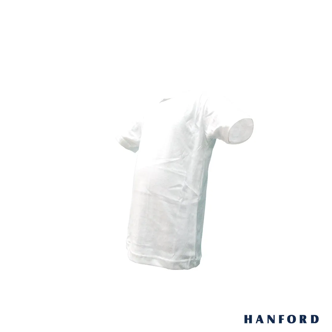 Hanford Kids R-Neck Cotton Single Jersey Short Sleeves Shirt - White (Single Pack)