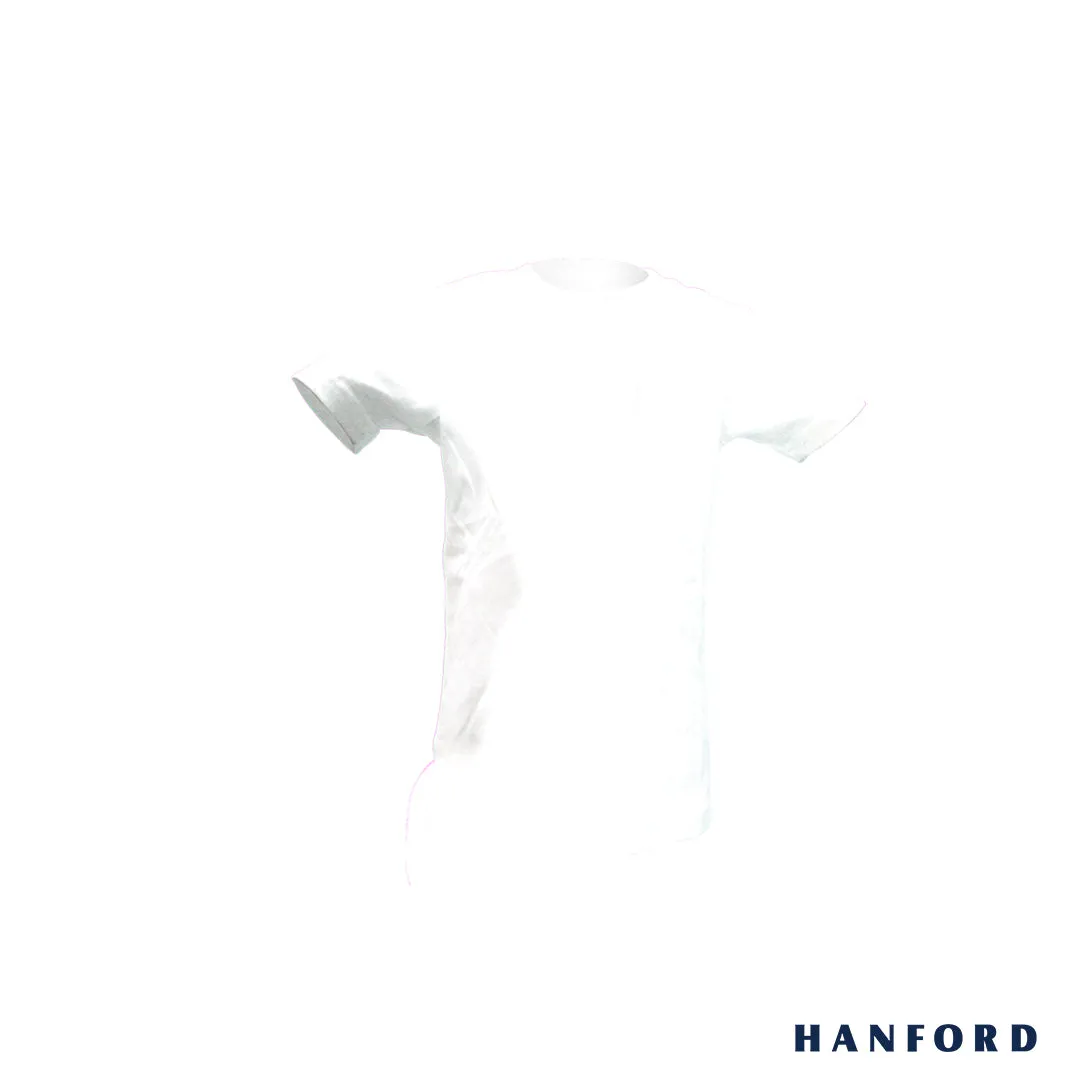 Hanford Kids R-Neck Cotton Single Jersey Short Sleeves Shirt - White (Single Pack)