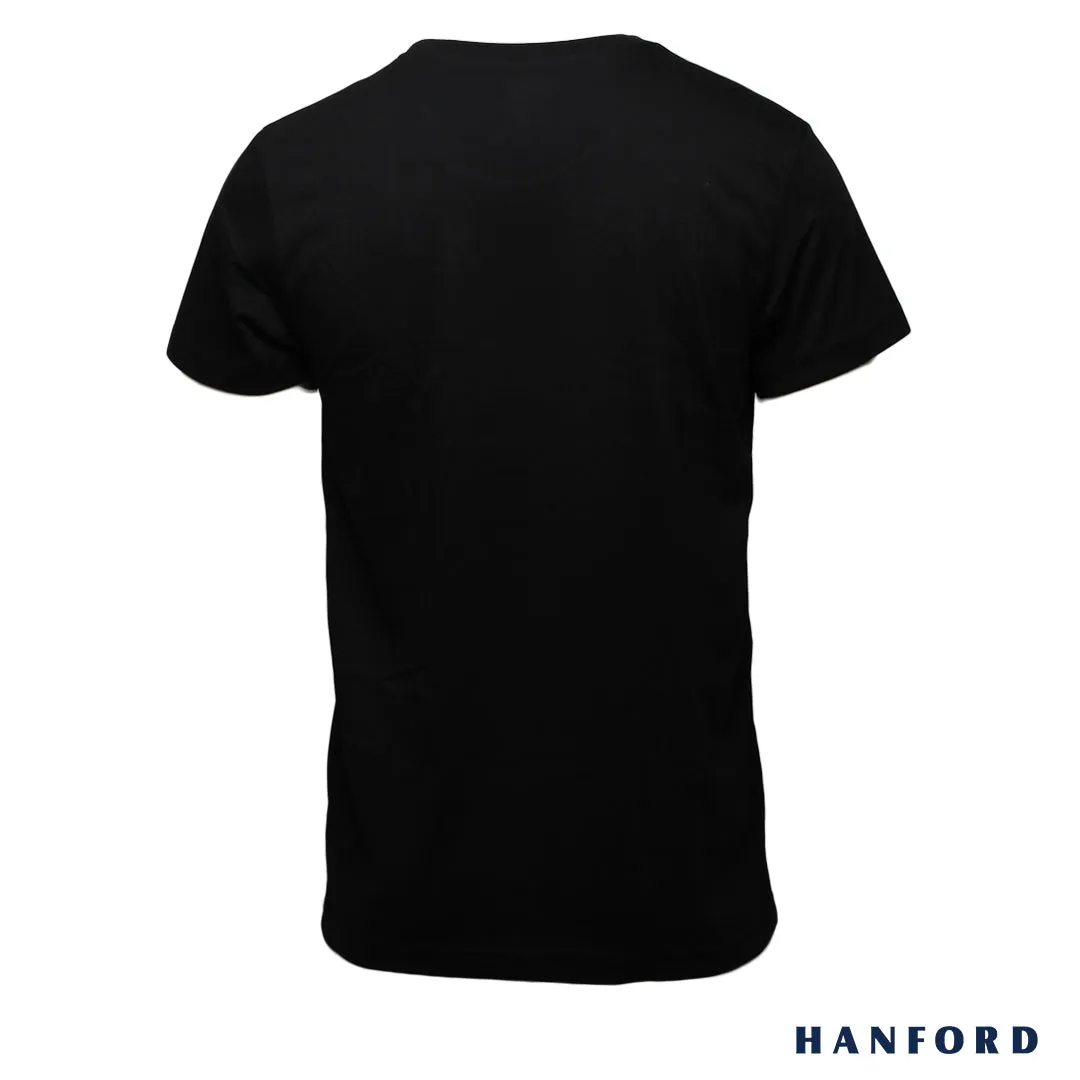 Hanford Men/Teens R-Neck Cotton Modern Fit Short Sleeves Shirt - Black (SinglePack)