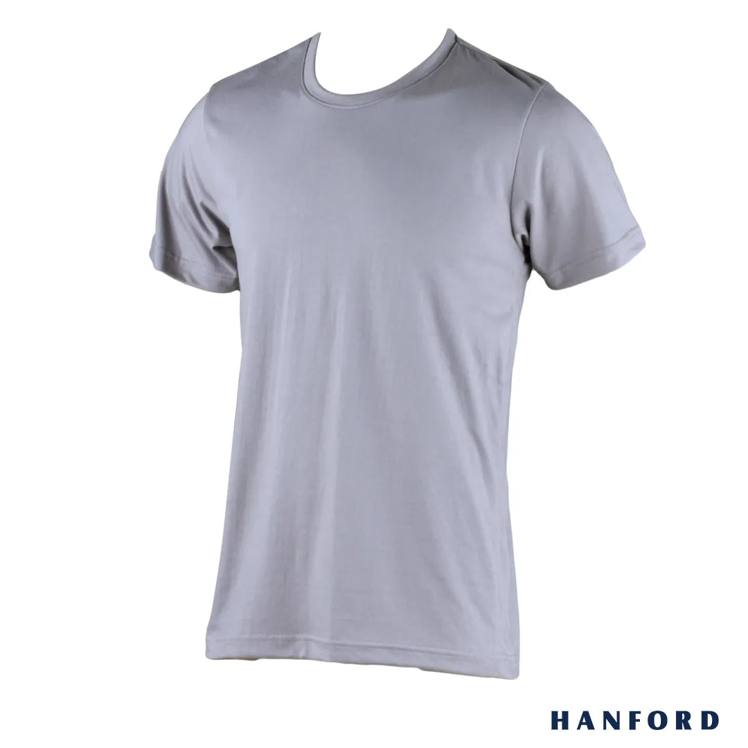 Hanford Men/Teens R-Neck Cotton Modern Fit Short Sleeves Shirt - Charcoal Gray (SinglePack)