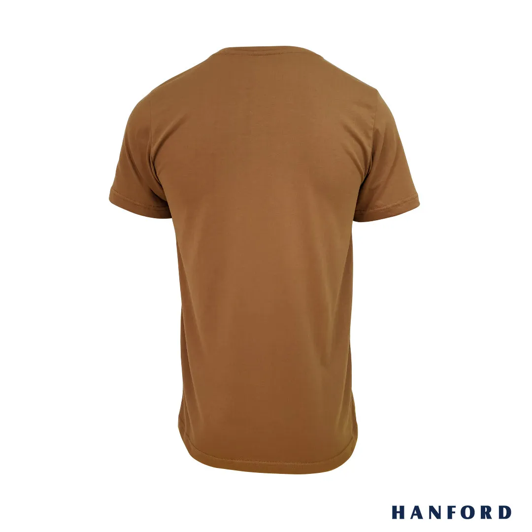 Hanford Men/Teens R-Neck Cotton Modern Fit Short Sleeves Shirt - Chipmunk (SinglePack)