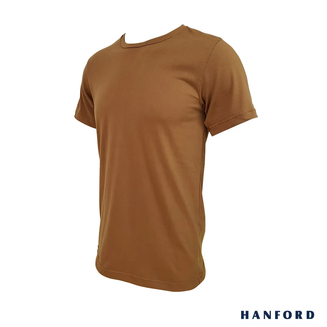 Hanford Men/Teens R-Neck Cotton Modern Fit Short Sleeves Shirt - Chipmunk (SinglePack)