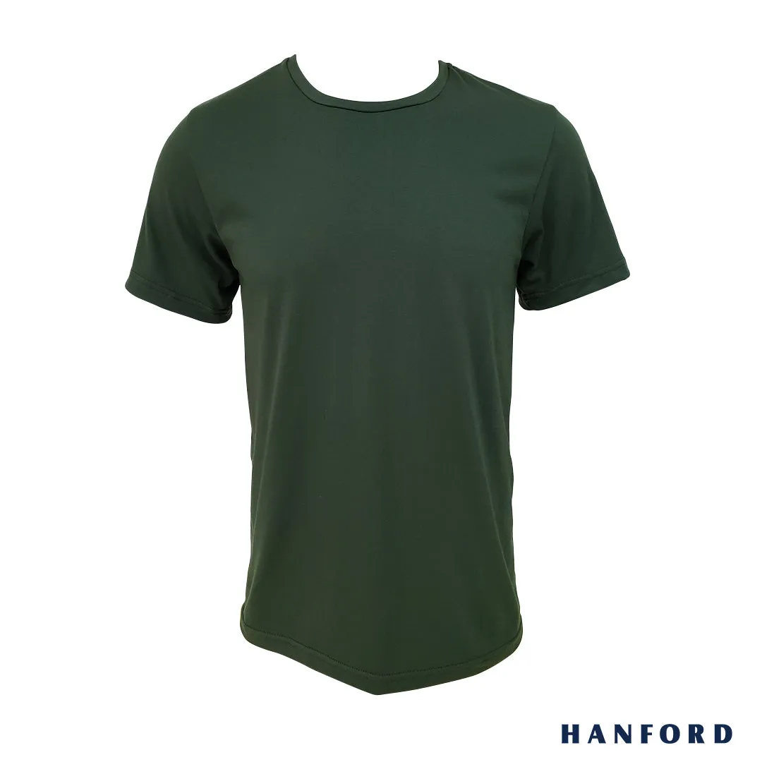 Hanford Men/Teens R-Neck Cotton Modern Fit Short Sleeves Shirt - Jungle Green (SinglePack)