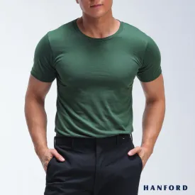 Hanford Men/Teens R-Neck Cotton Modern Fit Short Sleeves Shirt - Jungle Green (SinglePack)