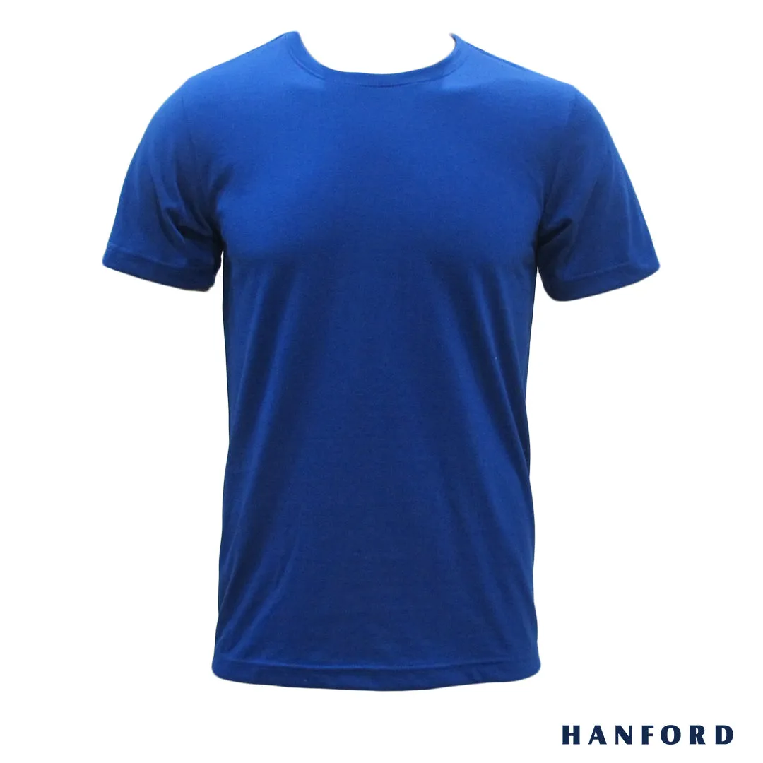 Hanford Men/Teens R-Neck Cotton Modern Fit Short Sleeves Shirt - Star Sapphire (SinglePack)