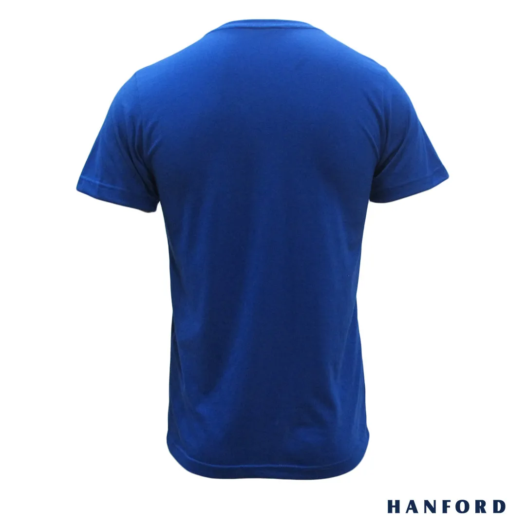 Hanford Men/Teens R-Neck Cotton Modern Fit Short Sleeves Shirt - Star Sapphire (SinglePack)