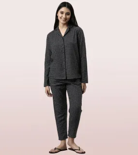 Lazy Pant Set | Cotton Flannel Woven Shirt And Pant Set