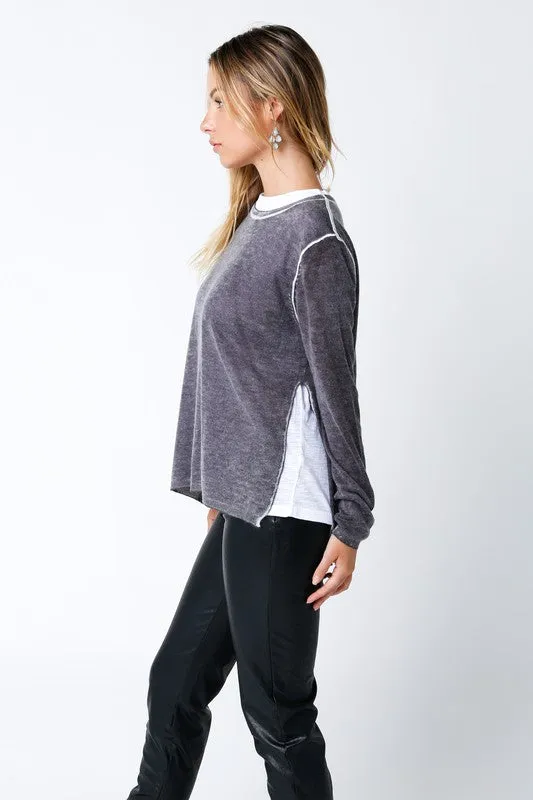 Megan Illusion Lightweight Sweater"