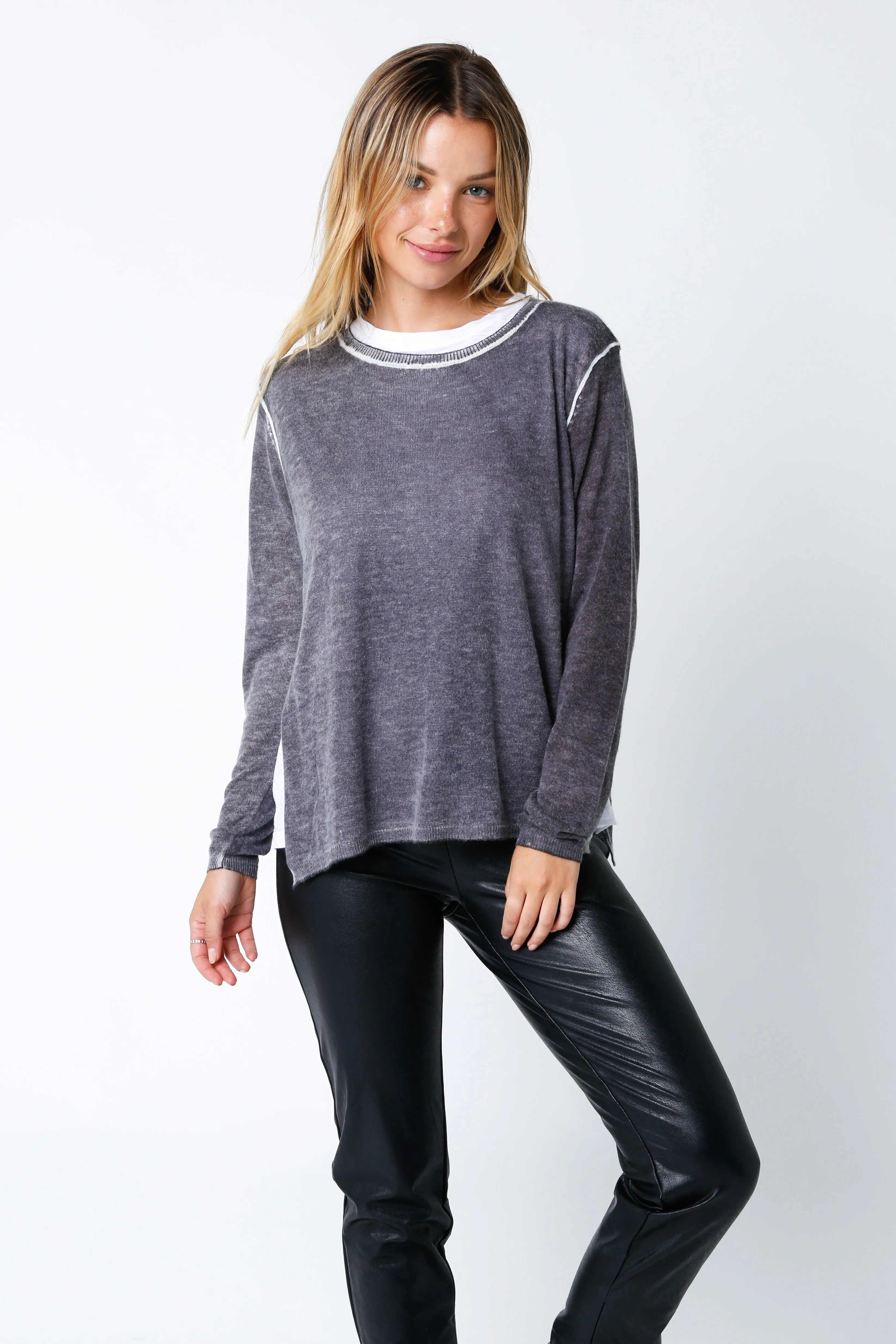 Megan Illusion Lightweight Sweater"