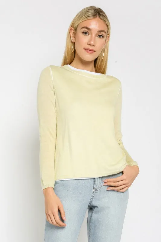 Megan Illusion Lightweight Sweater"