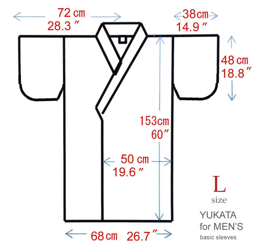 Men's Yukata Robe Japanese Summer Kimono -  Argyle Navy