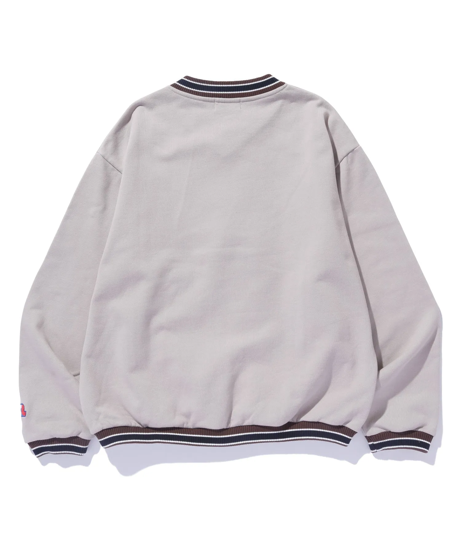 RIB LINE V NECK SWEATSHIRT