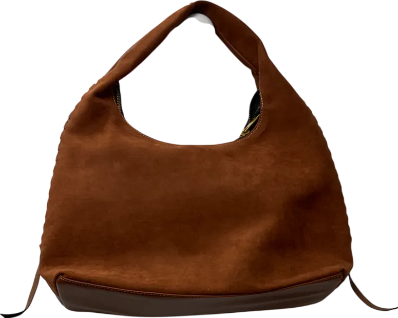 River Island Whipstitch Slouch Bag In Brown