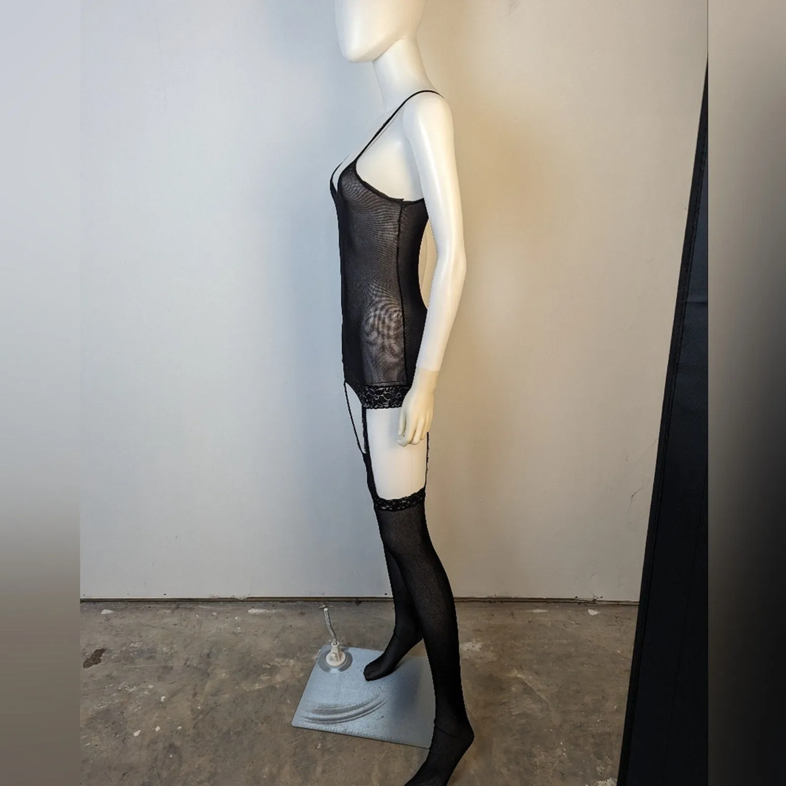 Sheer Nightgown with Attached Nylons