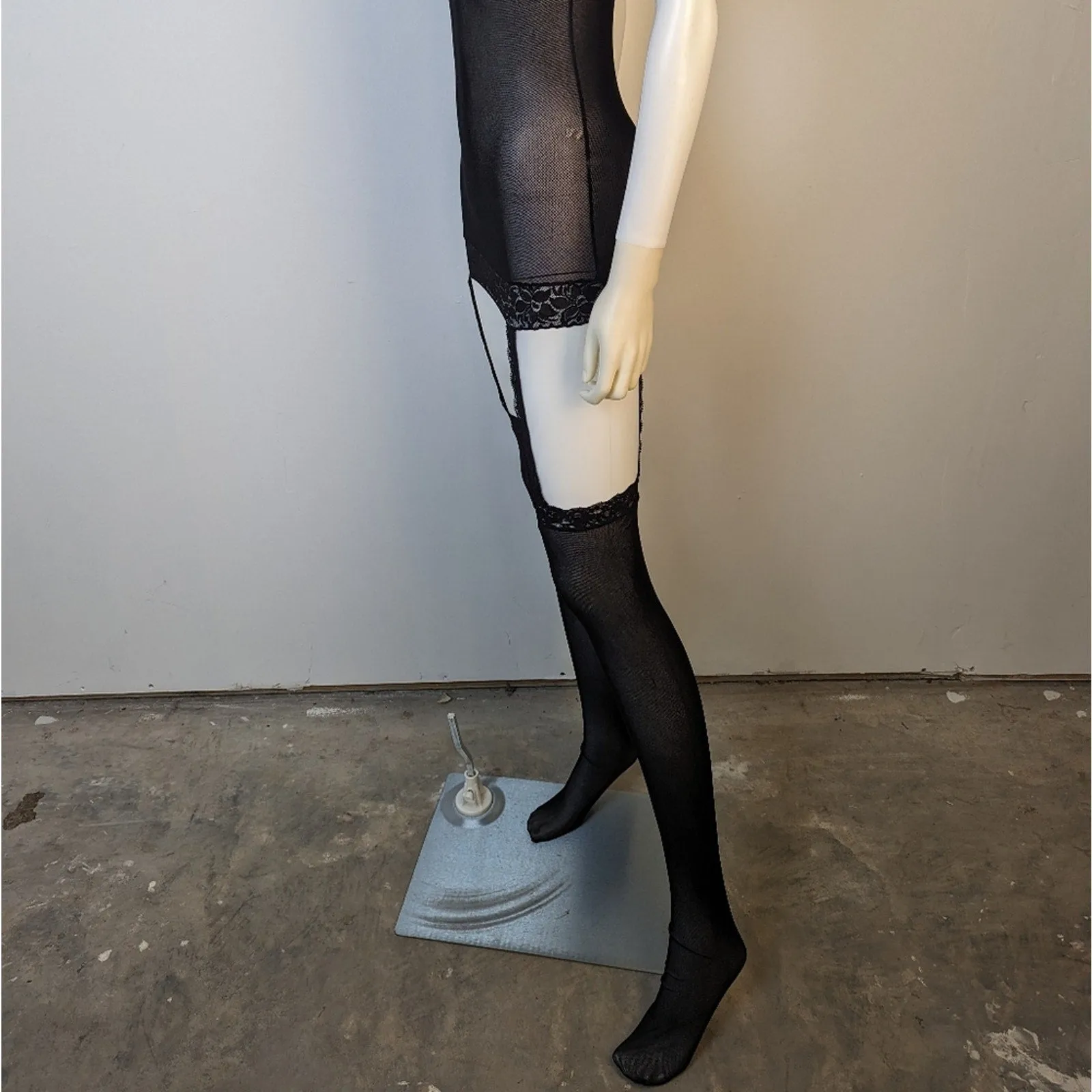 Sheer Nightgown with Attached Nylons