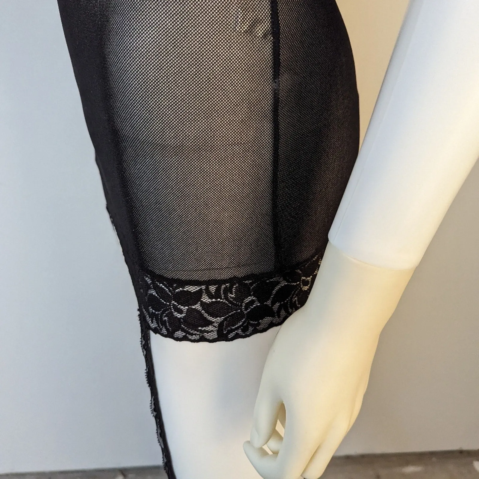 Sheer Nightgown with Attached Nylons