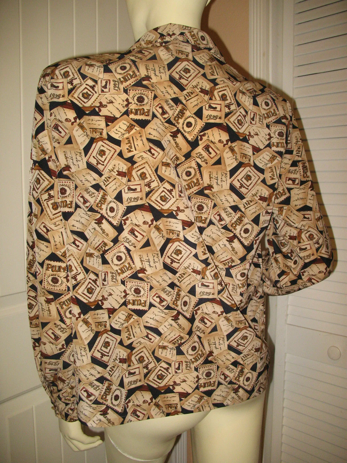 SOPHISTICATES by PENDLETON Womens Button Down Shirt Top Long Sleeve Made In USA Multicolor Beige Brown Print Medium