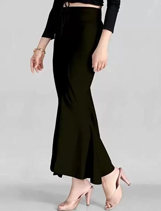 Yashika Lycra Saree Shapewear for Women(Petticoat Black 01-M)