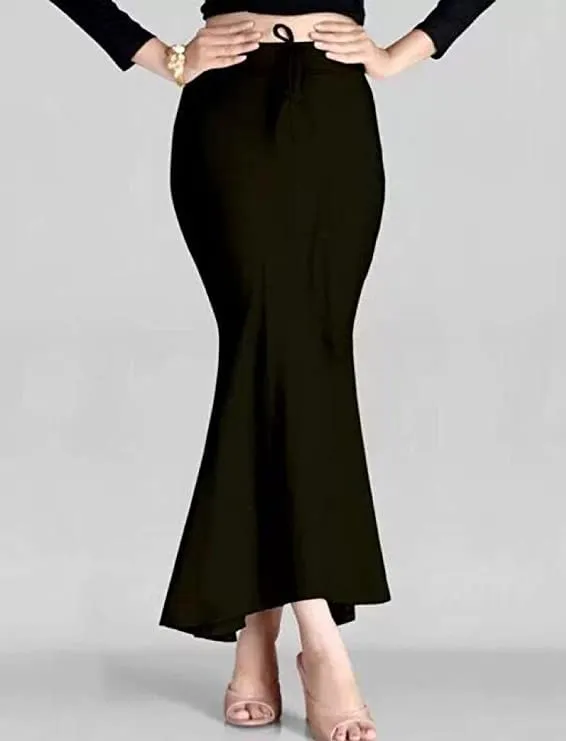Yashika Lycra Saree Shapewear for Women(Petticoat Black 01-M)